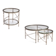 Harrison Round Metal and Glass End Table in Gold