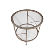 Harrison Round Metal and Glass End Table in Gold