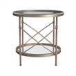 Harrison Round Metal and Glass End Table in Gold