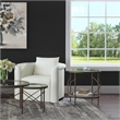 Harrison Round Metal and Glass End Table in Gold