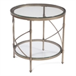 Harrison Round Metal and Glass End Table in Gold