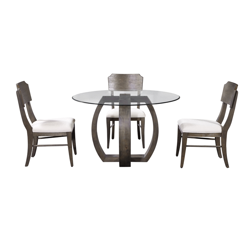 Kellan Wood and Glass Dining Table in Gray