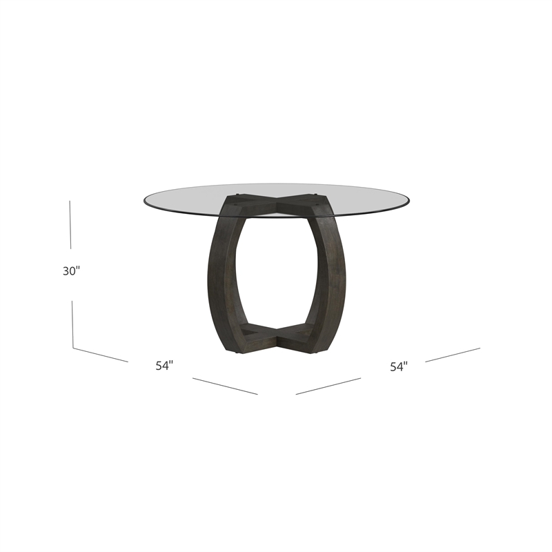 Kellan Wood and Glass Dining Table in Gray