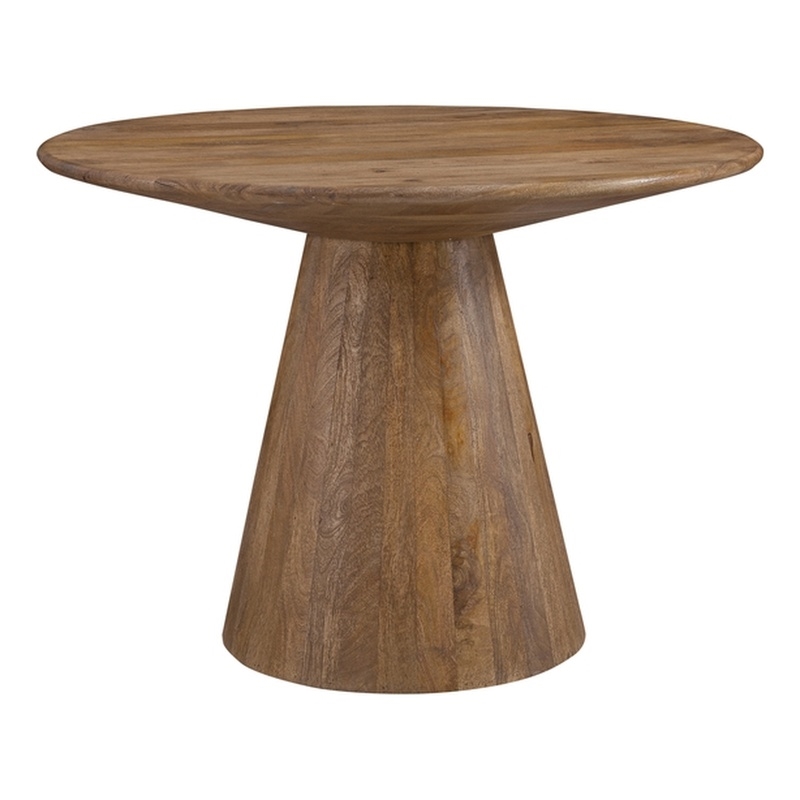 Raynor Brown Round Dining Table in Mango Wood and Resin
