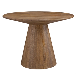 Raynor Brown Round Dining Table in Mango Wood and Resin