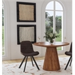 Raynor Brown Round Dining Table in Mango Wood and Resin