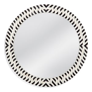 Joey Wall Mirror in Black Resin and Bone