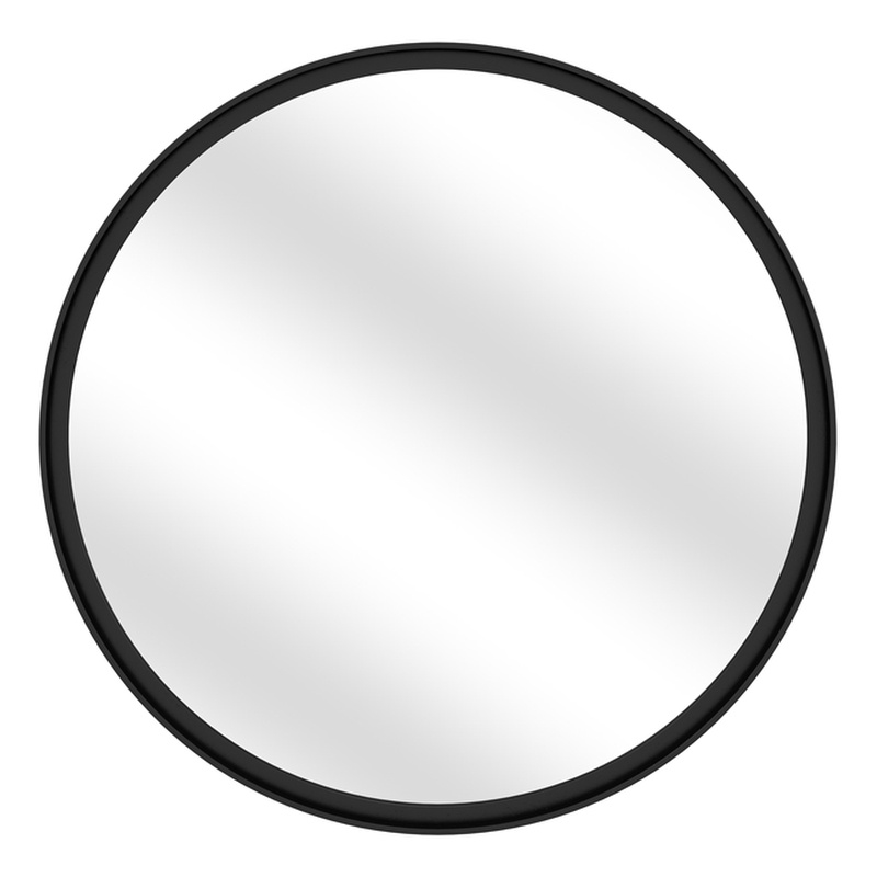 Jackie Round Wall Mirror in Black Metal Finish
