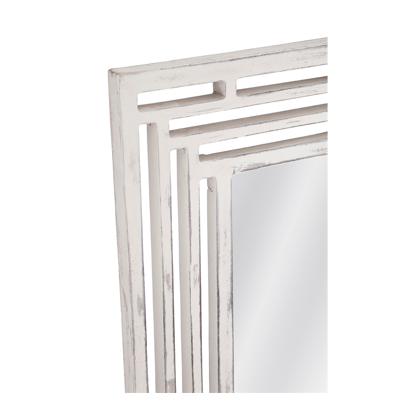Epsilon Wall Mirror in White Engineered Wood