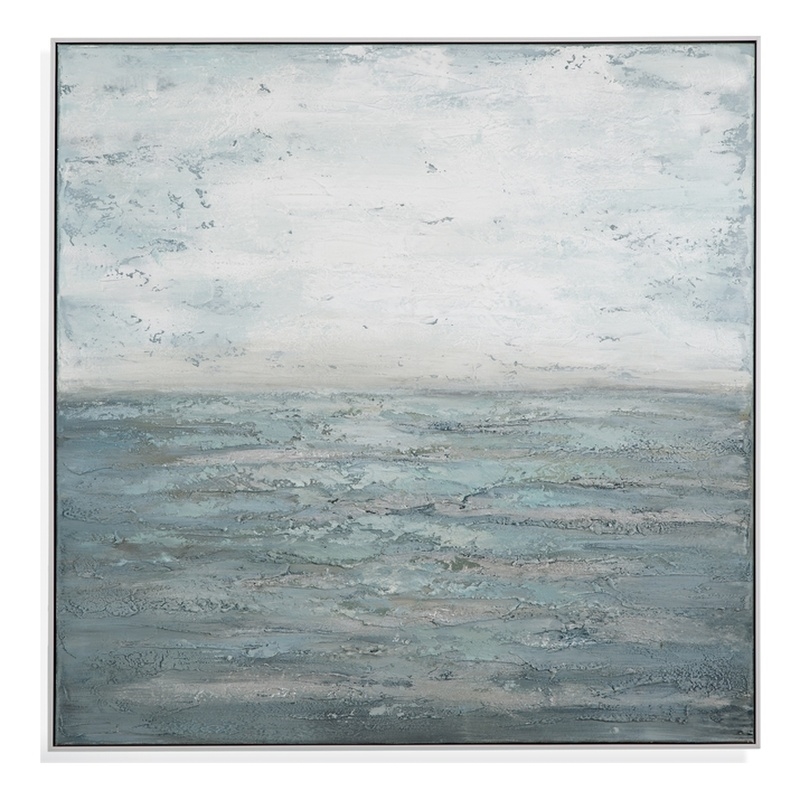 Landslide in White Framed Gallery Wrapped Canvas Fabric