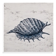 Bassett Mirror Coastal Canvas Fabric Wall Art with Shell I in Blue