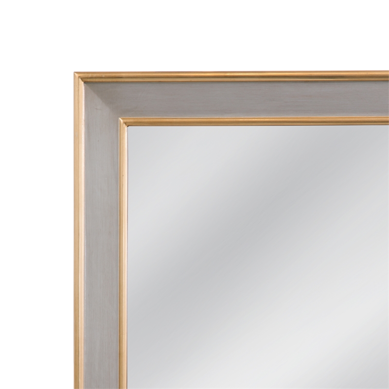 Doubled Wall Mirror in Antique Gold and Silverleaf Polyurethane