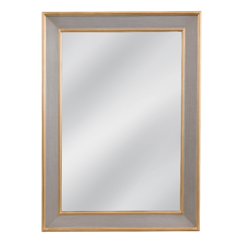 Doubled Wall Mirror in Antique Gold and Silverleaf Polyurethane