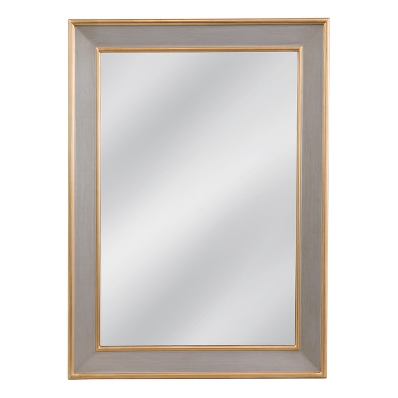 Doubled Wall Mirror in Antique Gold and Silverleaf Polyurethane