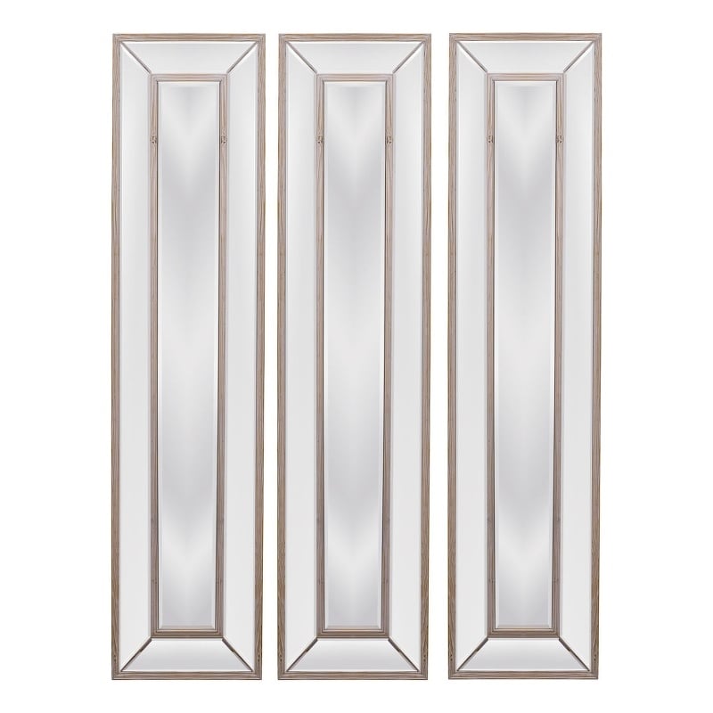 Pompano Floor Mirror in Brown Wood Frame