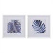 Leaves Set of 2 Matted Prints in White Polyurethane Frame