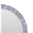 Radial Bone Wall Mirror in Blue Resin