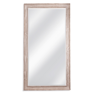 Kibbe 44&quotx80&quot Floor Mirror in Distressed White Ash Wood