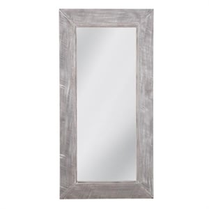 Baker Floor Mirror in White Washed Engineered Wood Frame