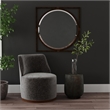 Burke Accent Swivel Chair in Charcoal Fabric