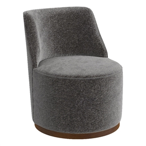 Burke Accent Swivel Chair in Charcoal Fabric