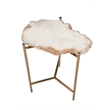 Cora Accent Table in Gold Metal and Marble