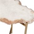 Cora Accent Table in Gold Metal and Marble