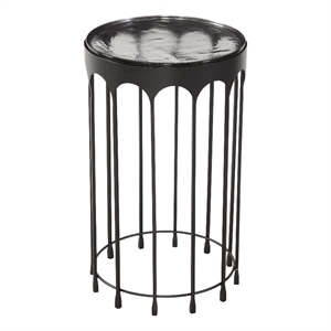 Hartley Accent Table in Matte Black Metal