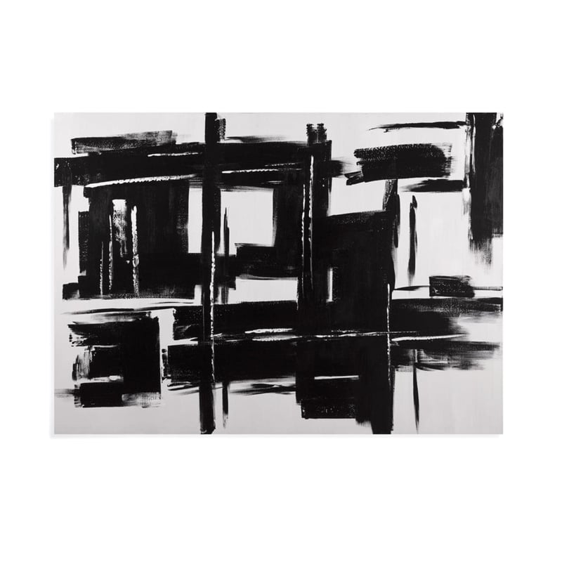 Bassett Mirror Black on Gallery Wrapped Hand Painted Canvas Fabric