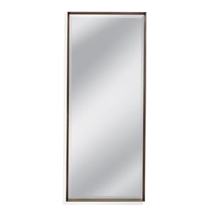 Bassett Mirror Belden Traditional Wood & Glass Floor Mirror in Brown