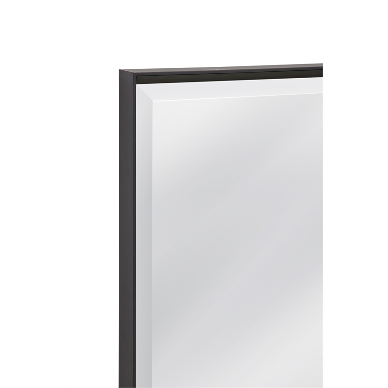 Bassett Mirror Sloan Wood & Glass Floor Mirror in Matte Black