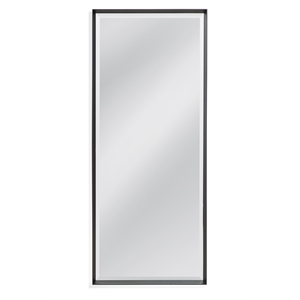 Bassett Mirror Sloan Wood & Glass Floor Mirror in Matte Black