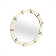 Bassett Mirror Clever Modern Bone & Resin Wall Mirror in Cream and Brass