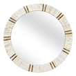 Bassett Mirror Clever Modern Bone & Resin Wall Mirror in Cream and Brass