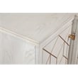 Perrine Soft White Wooden Server with Gold and Acrylic Accents