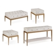 Perrine Soft White Wooden Cocktail Table with Gold and Acrylic Accents