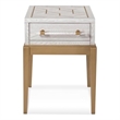 Perrine Wooden Soft White Accent Table with Gold and Acrylic Accents