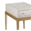 Perrine Wooden Soft White Accent Table with Gold and Acrylic Accents