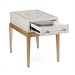 Perrine Wooden Soft White Accent Table with Gold and Acrylic Accents