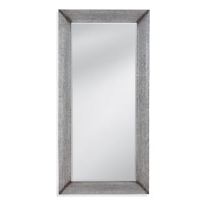 Manny Distressed Silver Floor Mirror with Metal Frame