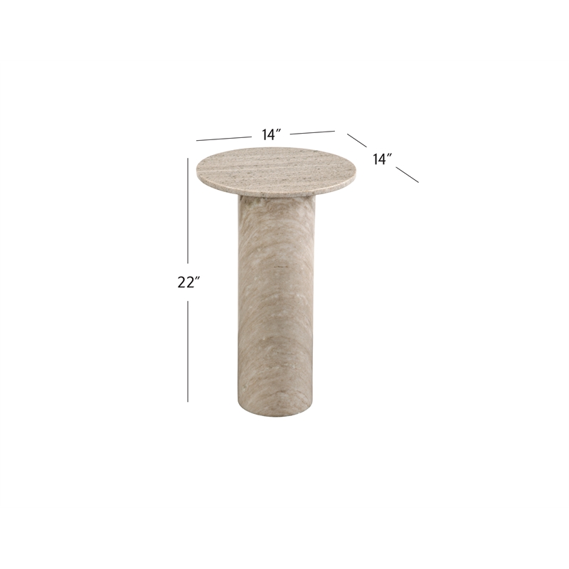 Claude Accent Table in Gray Marble