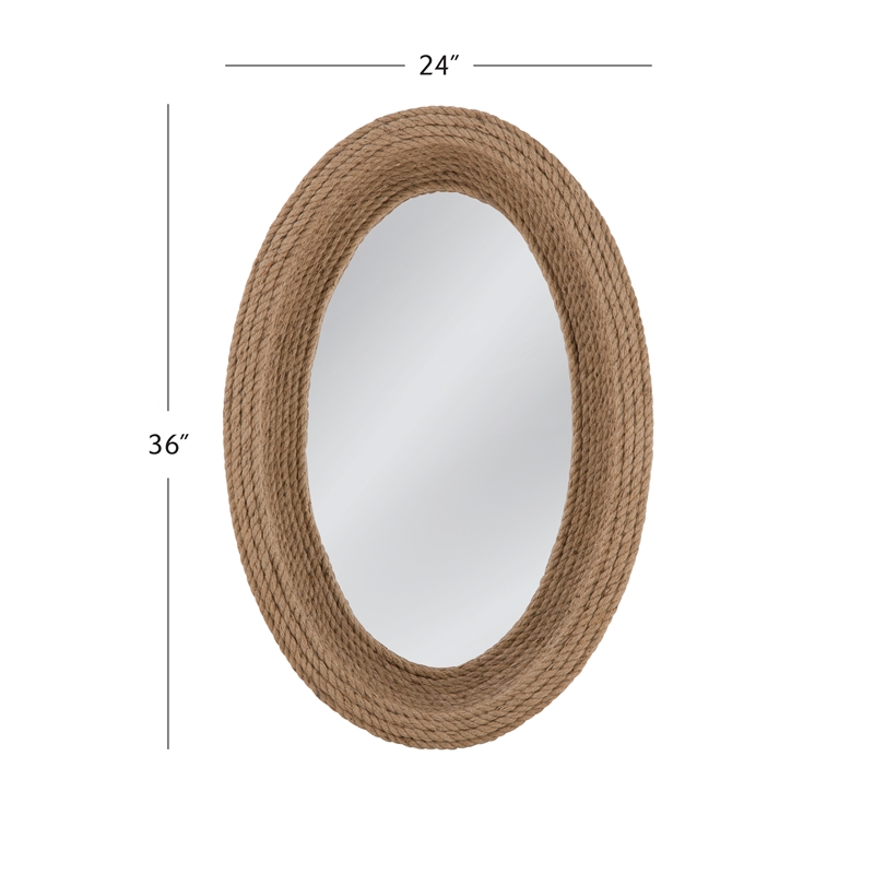 Regatta Engineered Wood Wall Mirror with Natural Jute Rope Frame