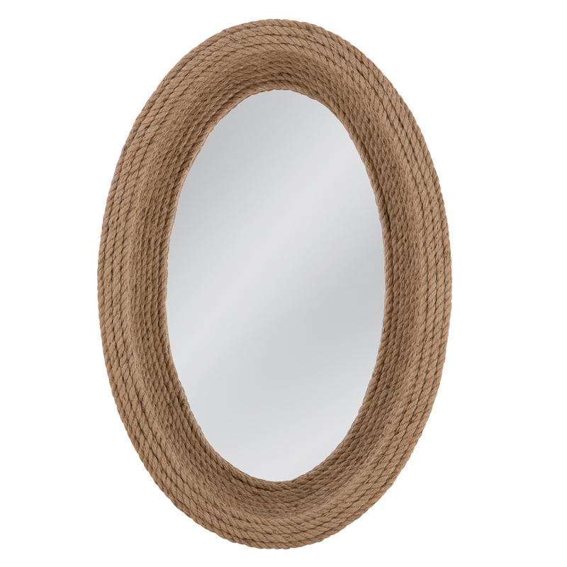 Regatta Engineered Wood Wall Mirror with Natural Jute Rope Frame