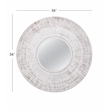 Ocean Isle Wall Mirror in Distressed White Engineered Wood Frame