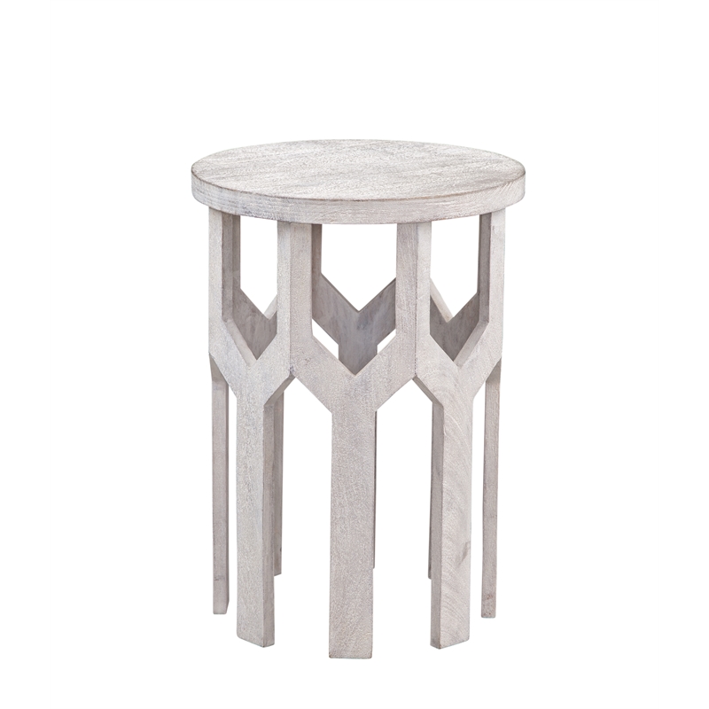 Lloyd White Accent Table in White Washed Mango Wood