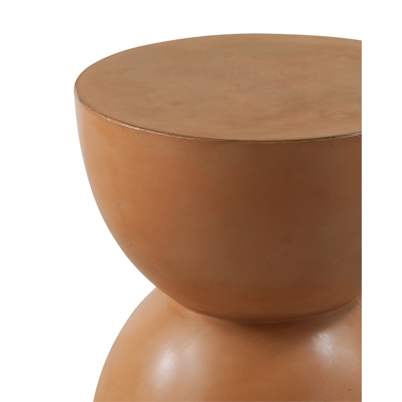 Alejandro Accent Table in Washed Orange Cast Concrete Stone