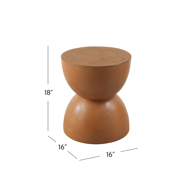 Alejandro Accent Table in Washed Orange Cast Concrete Stone