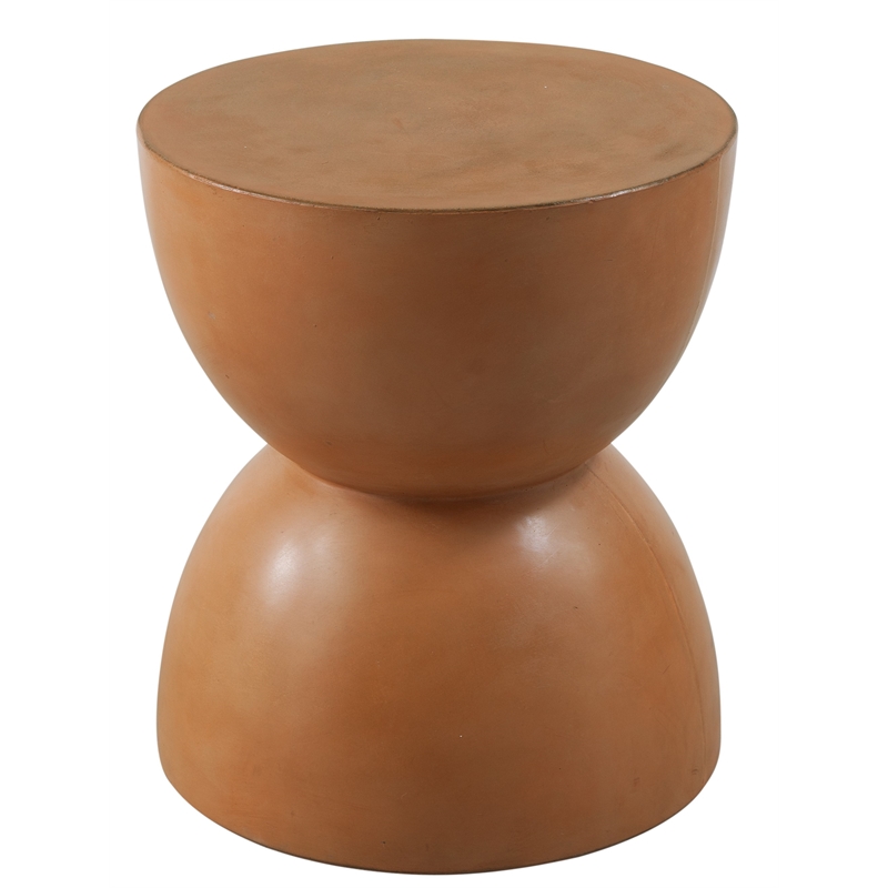 Alejandro Accent Table in Washed Orange Cast Concrete Stone