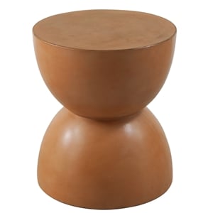 Alejandro Accent Table in Washed Orange Cast Concrete Stone