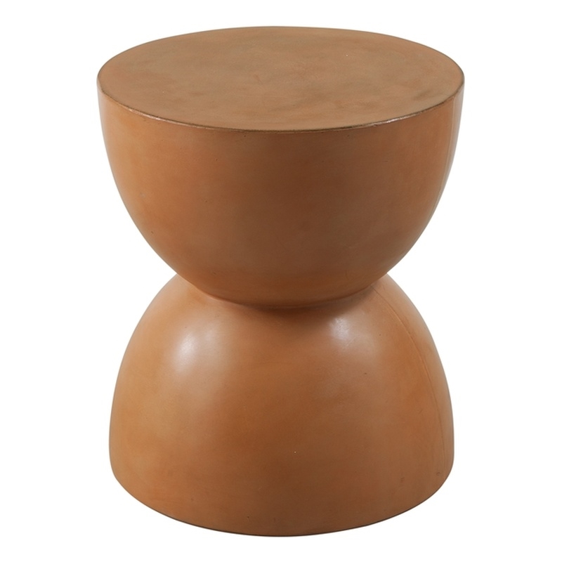 Alejandro Accent Table in Washed Orange Cast Concrete Stone